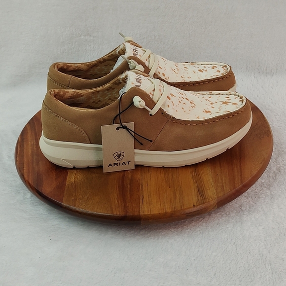 Ariat Women’s Slip On Shoes Cow Hair On Hide Top Suede Sides 10044589 - Picture 6 of 8